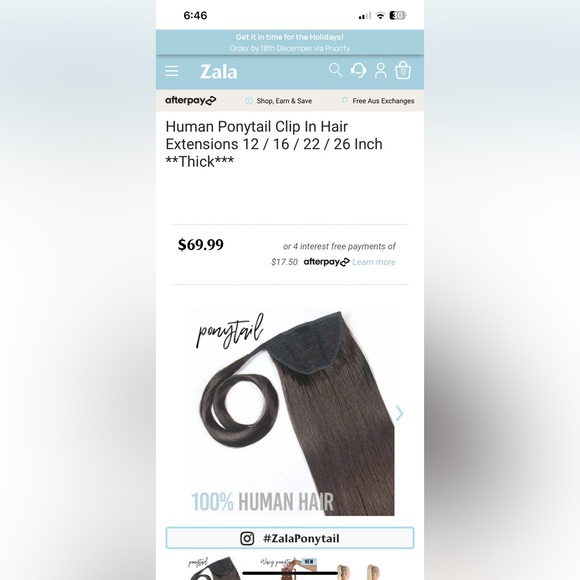 ZALA hair extensions ponytail clip - Picture 5 of 6